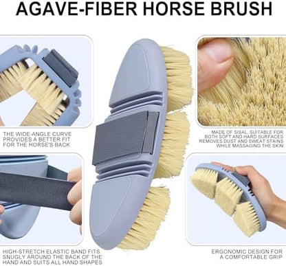 Flexible Sisal Horse Brush for Grooming Body Stiff Dandy Brush