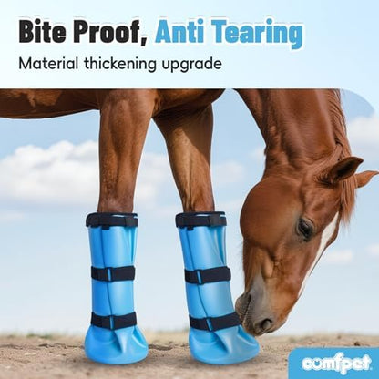 1 Pair Extra-Large Horse Soaking Boots, Horse Soaker Hooves with EVA Pad