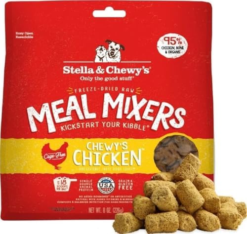 Stella & Chewy's Freeze Dried Raw Chewy’s Chicken Meal Mixers – Dog Food Topper for Small & Large Breeds – Grain Free, Protein Rich Recipe – 8 oz Bag