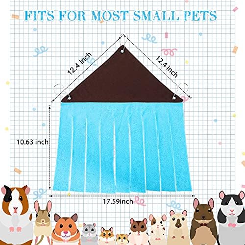 Shappy 2 Pcs Guinea Pig Hideout Hideaway Cage Hammock, Leopard