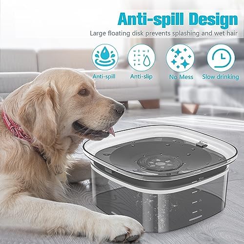 UPSKY 4L Dog Water Bowl No Spill Large Capacity Slow Drinking Water Feeder