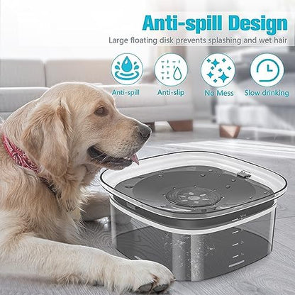 UPSKY 4L Dog Water Bowl No Spill Large Capacity Slow Drinking Water Feeder