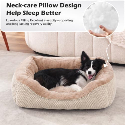 INVENHO Large Dog Bed, Washable Orthopedic Warming Soft Sleeping Durable with Anti-Slip Bottom