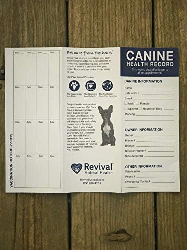 Revival Animal Health, Dog Health Record Booklets, Track Vaccinations, Exams, Deworming & Treatments – Veterinary Record Keeper, Customizable & Compact Format for Pet Owners, Shelters & Vets, 25 Pack