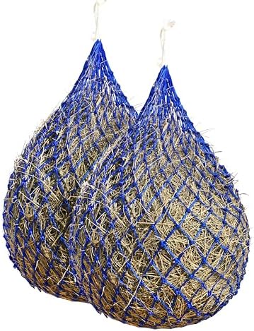 Harrison Howard Slow Feed Hay Net Horse 2 Pcs Horse Feeding Supplies Blue 40" Length with 2" Holes