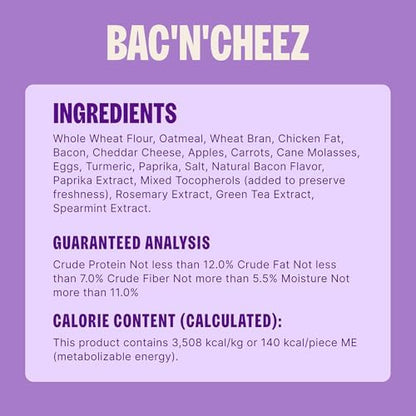 Wellness Old Mother Hubbard Classic Bac'N'Cheez Dog Biscuits, Natural Training Treats, Bacon and Cheese Flavor, Small Size, 20 oz Bag