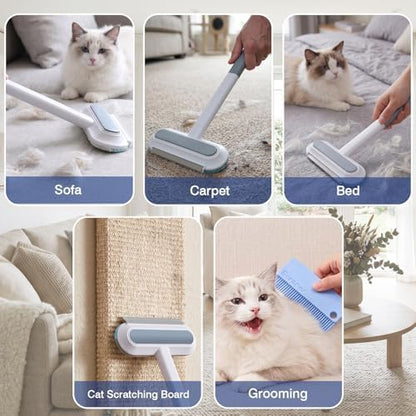 Carpet Rake for Pet Hair Removal: Adjustable 54" Handle No Bending