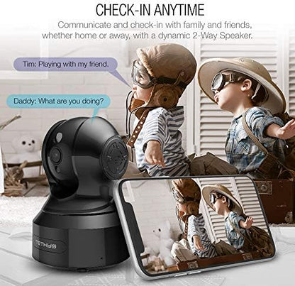 TETHYS Wireless Security Camera 1080P Indoor [Work with Alexa] Pan/Tilt WiFi Smart IP Camera Dome Surveillance System w/Night Vision,Motion Detection,2-Way Audio,Cloud for Home,Business, Baby Monitor