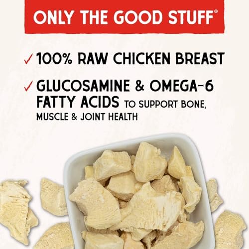 Stella & Chewy's Freeze-Dried Raw Chicken Breast Dog Treats - Single Ingredient, No Additives - Premium Training Treats - Perfect For Picky Eaters - 2.75oz Bag