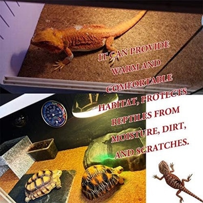 Reptile Carpet Natural Coconut Fiber, 36" x 18" Tortoise Carpet Mat for Pet Terrarium Liner, Reptile Bedding Supplies for Lizard, Snake, Chameleon, Turtle, Bearded Dragon (2 Pack)