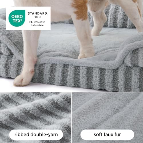 LE SURE Cute Cozy High Back Orthopedic Dog Beds Medium Size Dog,28" Blue