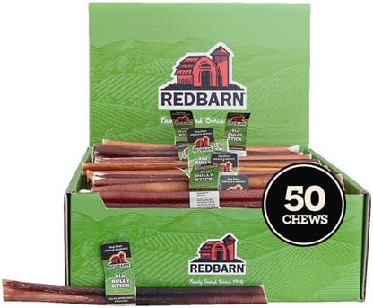 Redbarn Pet Products 9" Bully Sticks for Dogs, Pack of 50