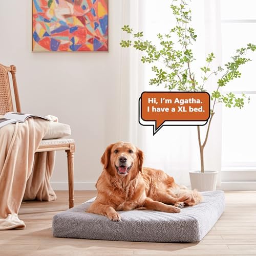 WATANIYA PET Cooling Dog Bed - Memory Foam Washable with Waterproof Liner and Cooling Gel Mattress, Fits up to 70 lbs Pets