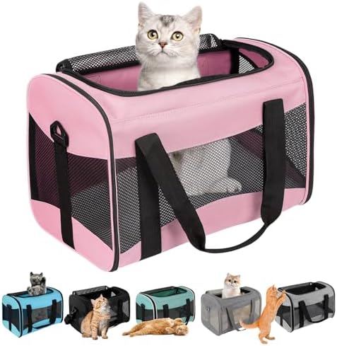 top tasta cat Carrier Large Dog Cat Carriers Puppies up to 30Lbs, Big Dog Carrier Soft Sided, Collapsible Travel Puppy Carrier (X-Large, Pink)