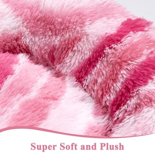 Calming Donut Dog Bed for Small Dogs, Fluffy Round Sofa Burrow Bed, Orthopedic Waterproof Anti-Anxiety Pet Beds with Supportive Edge, Washable Soft Plush Cat Beds with Non-Slip Bottom