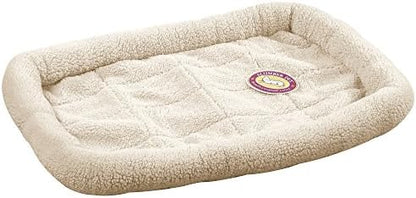 Slumber Pet Sherpa Crate Pet Bed with Bumper-Style Cushioning for Comfort in Crate