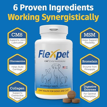 Hip & Joint Supplement for Dogs & Cats with Cetyl Myristoleate, Glucosamine, Collagen, MSM - Advanced Joint Support for Mobility, Senior Pets, Small & Large Breeds - 180 Tablets (Pork Liver)
