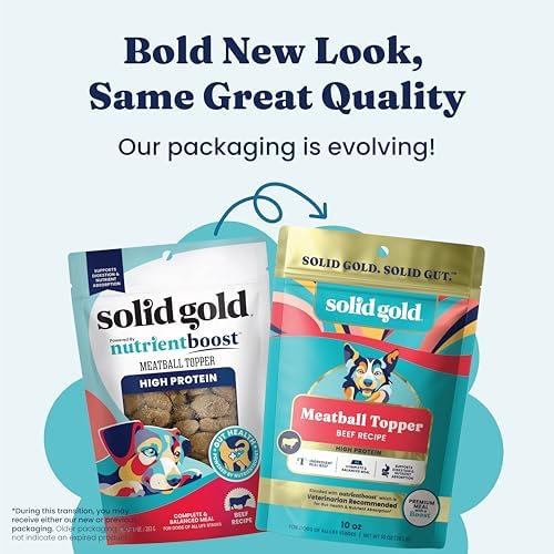 Solid Gold Beef Meatball Dog Food Topper & Treats, Picky Eaters, 3 Pack