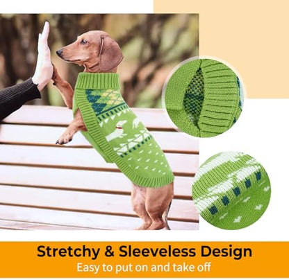 Lelepet Mini Dachshund Sweater Turtleneck Dog Sweaters for Small Dogs XS-XL