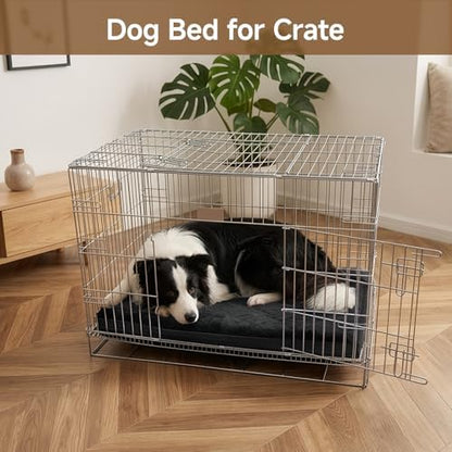 Waterproof Dog Bed for Crate, Washable Reversible Kennel Pads, 23x17, Black