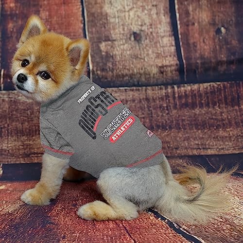 Pets First Collegiate Ohio State Buckeyes Dog T-Shirt, X-Large. - Licensed Shirt for Pets Team Colored with Team Logos.- Premium Stretchable Materials for The Comfrot of Your Dog & Cat.