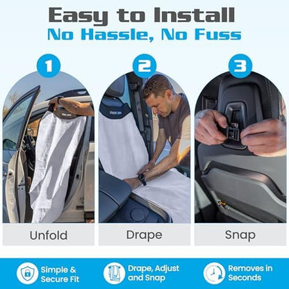 HAPPEGEAR Happeseat Waterproof Car Seat Cover & Protector, Silver