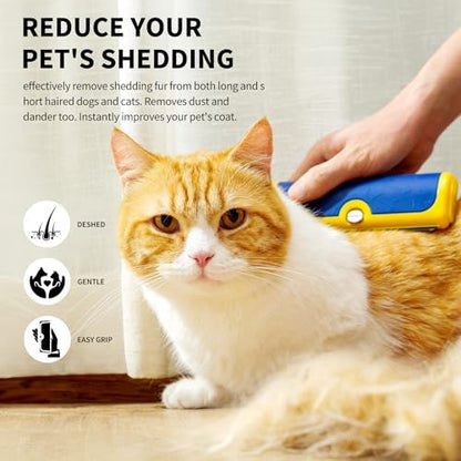 Dog Brush for Shedding, Blue and Yellow