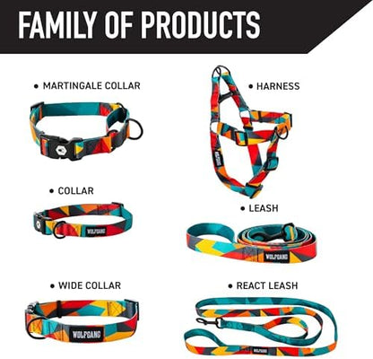 Wolfgang Premium Leash for Small Medium Large Dogs, Made in USA, ShatterShapes Print, Small (5/8 Inch x 4 Feet)