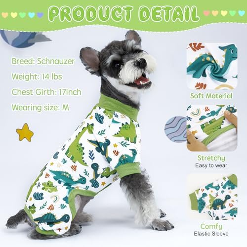 XPUDAC 4 Pack Dog Pajamas Comfy Strechy Doggie Pjs Puppy Clothes for Small Medium Dogs Boy Girl Cat Pet Outfits, XS