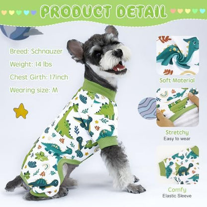 XPUDAC 4 Pack Dog Pajamas Comfy Strechy Doggie Pjs Puppy Clothes for Small Medium Dogs Boy Girl Cat Pet Outfits, 2XL