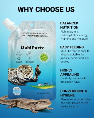 Crested Gecko Food Insect Puree-Dubia Paste Reptile Food Made with Fresh Insects 2.82oz