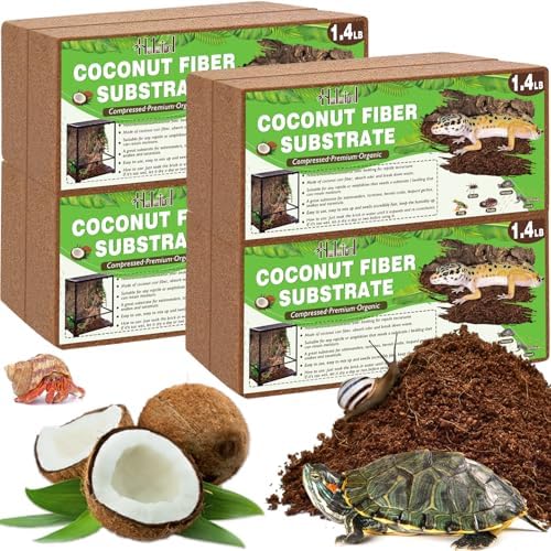 Halatool 8 Pack Compressed Coconut Fiber Substrate for Reptiles