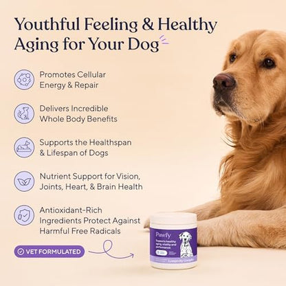 Pawfy NMN Longevity Chews for Dogs with Fucoidan & CoQ10-30 Chews