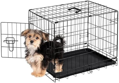 Sweetcrispy 24 Inch Dog Crate, Small Dog Cage, Foldable Puppy Pet Kennel