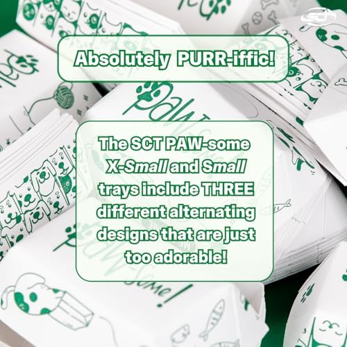 SCT, Small Disposable Pet Food Bowl, 1/2 Cup (100 Quantity) Pet Food Tray, Travel Pet Bowl, Feeding Kittens, Puppies, Cats, and Dogs, Wet Food and Dry Food, 6 oz Capacity