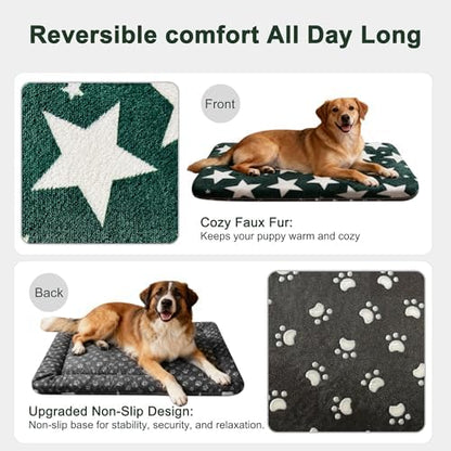 Dog Crate Pad Washable Cat Dog Pet Bed for Crate kennel Large Mat 36inGreen