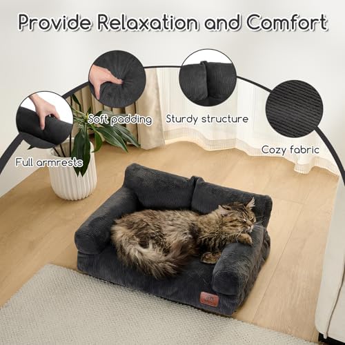 Hollypet Small Dog Large Cat Bed Puppy Couch Beds for Pets up to 25 lbs