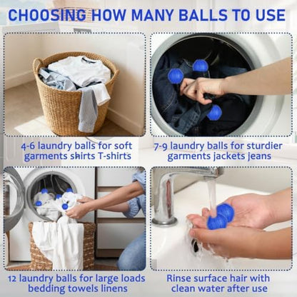 Pet Hair Remover for Laundry, Reusable Hair Catcher Balls for Pet Homes