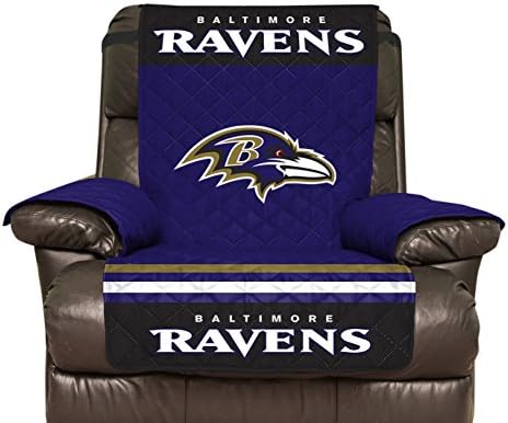 Pegasus Sports NFL Baltimore Ravens Furniture Protector with Elastic Straps, Recliner, Purple