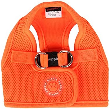 Puppia Neon Soft Vest Harness Step-in No Choke No Pull Walking Training for Small and Medium Dog, Orange, X-Small