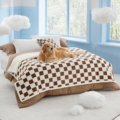 LE SURE Waterproof Blanket for Bed Cute Cozy 3D Jacquard, Twin（60x80）