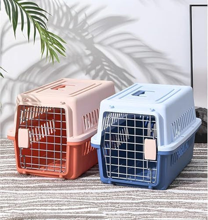 Pets Carrier,Kennel,19in,Long,Hard-Sided,for Cat up to 14lb,Suit for Airline/Road Travel (Orange, Small)