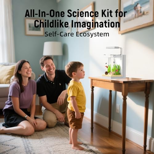 AQUASMITH 2-Gallon All-in-One Fish Tank – Silent Pump, 3-Stage Filtration & Easy Water Change, Perfect Self-Care Betta Aquarium Kit for Kids & Beginners (White