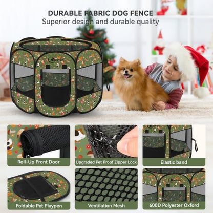 Siedihit Dog Playpen, Medium Dogs Tent Crates Cage Indoor/Outdoor