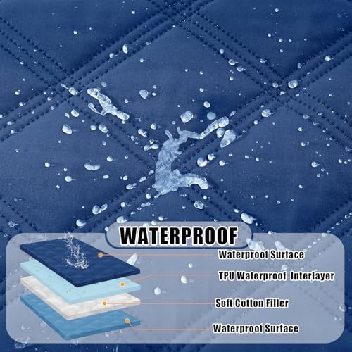 Smiry Waterproof Dog Bed Cover, Reversible Pet Blanket for Sofa Couch