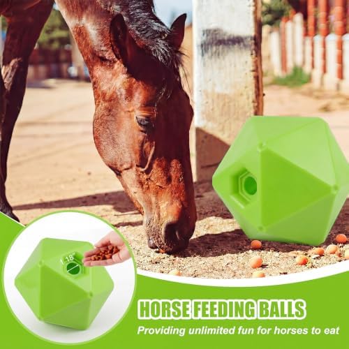 Seenelling 1 Pack Horse Treat Ball, 9" Feeder Toy for Horses, Green