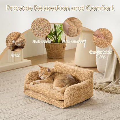 Hollypet Cat Bed Small Dog Orthopedic Couch Beds for Pets up to 13 lbs