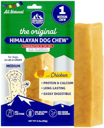 Himalayan Dog Chew, Chicken Yak Cheese Dog Chews, 1 Medium Yak Chew