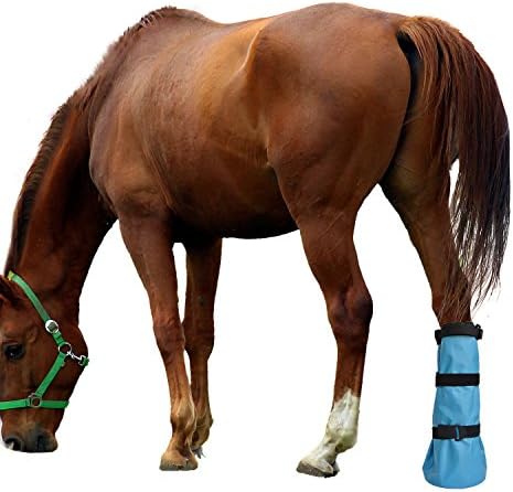 yeezo Easy Use Hoof Soaking Boot for Horse Soaker Bag Equine Soaking Boot Hooves Care Treatment Bucket Soaker Sack with EVA Pad and 2 Elastic Bands