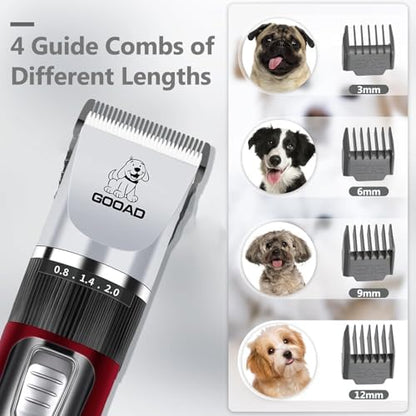 4 in 1 Dog Clippers Grooming Kit and Paw Trimmer for Thick Hair&Coats